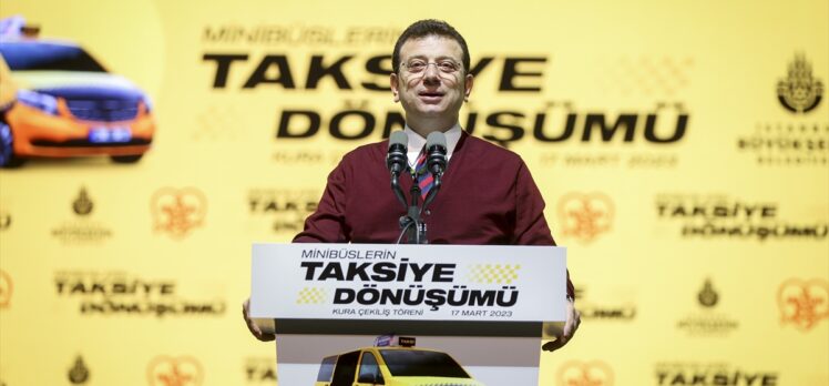 İBB Başkanı İmamoğlu, taksiye dönüştürülecek dolmuşlar için kura çekiminde konuştu: