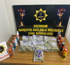 Erzurum'da saç sprey tüplerine gizlenmiş 5 kilo 4 gram uyuşturucu ele geçirildi