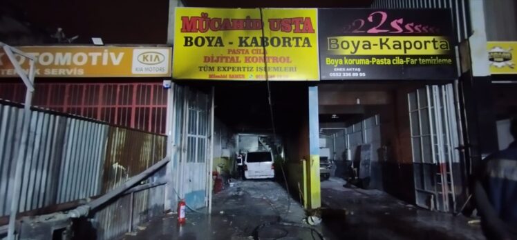 Kayseri'de kaporta ve boya atölyesinde çıkan yangın söndürüldü