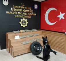 Şanlıurfa'da yedek lastiğe gizlenmiş 5 kilo 200 gram sentetik uyuşturucu bulundu