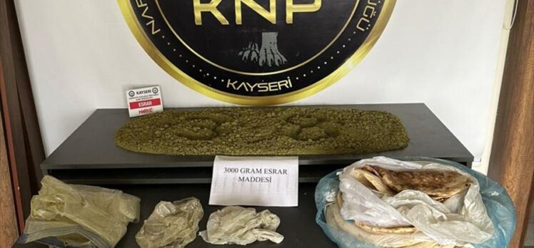 Kayseri'de 3 kilogram esrar ele geçirildi