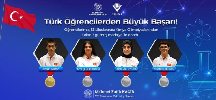 Türkiye, bilgisayar ve kimya olimpiyatlarından 7 madalyayla döndü