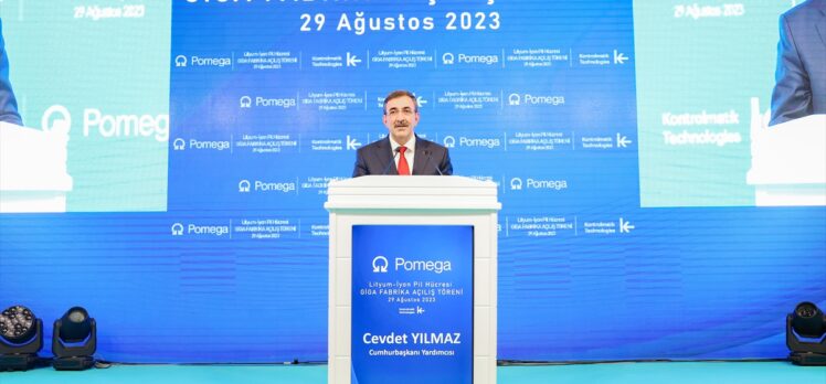 Cumhurbaşkanı Yardımcısı Yılmaz, Pomega Enerji Depolama Teknolojileri Pil Hücresi Fabrikası açılışında konuştu: