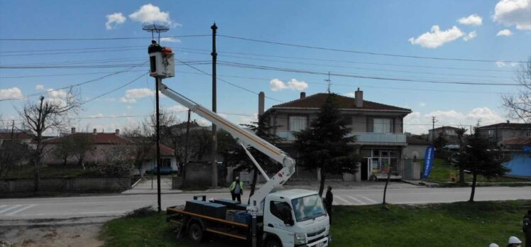 Trakya'da göçmen kuşların akıma kapılmaması için elektrik direklerine özel platformlar kuruldu