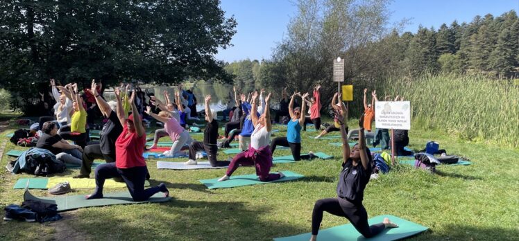 Gölcük Tabiat Parkı'nda yoga etkinliği