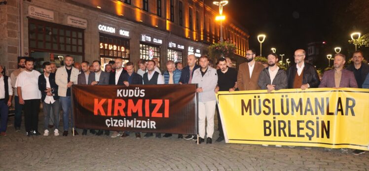 İsrail'in Filistin'e saldırıları Trabzon'da protesto edildi