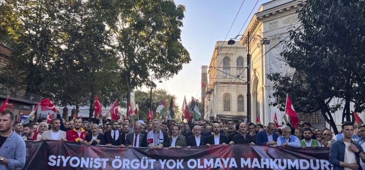 İstanbul'da “Büyük Filistin Yürüyüşü” başladı