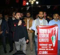 İHH üyeleri İncirlik Üssü'ne gitmek için Tekirdağ'dan yola çıktı