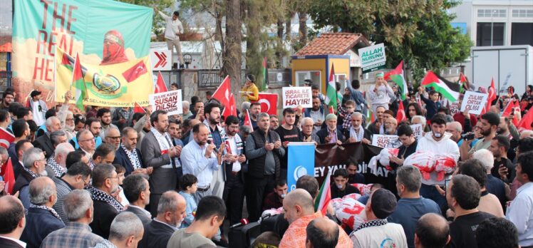 İsrail'in Gazze'ye yönelik saldırıları İskenderun'da protesto edildi