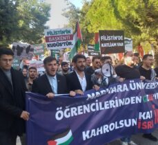 Marmara Üniversitesi öğrencilerinden Filistin'e destek yürüyüşü