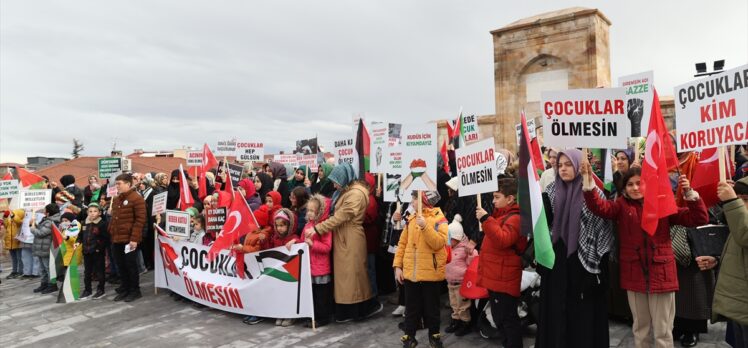 Nevşehir'de anne ve çocukları Filistin'e destek için buluştu