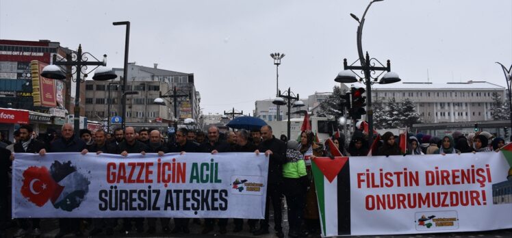 İsrail'in Gazze'ye yönelik saldırıları Van, Muş ve Bitlis'te protesto edildi