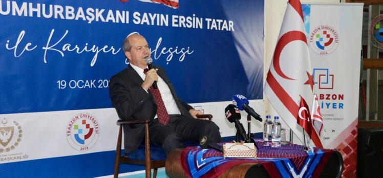 KKTC Cumhurbaşkanı Tatar, Trabzon'da üniversite öğrencileriyle bir araya geldi: