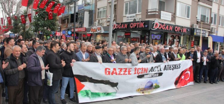 İsrail'in Gazze'ye yönelik saldırıları Kocaeli'de protesto edildi