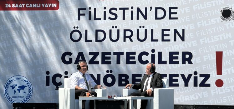 İstanbul'da, Filistin'de öldürülen gazeteciler için 24 saatlik tepki yayını tamamlandı