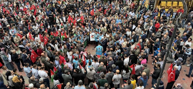 İsrail'in Gazze'ye yönelik saldırıları Sakarya ve Karabük'te protesto edildi