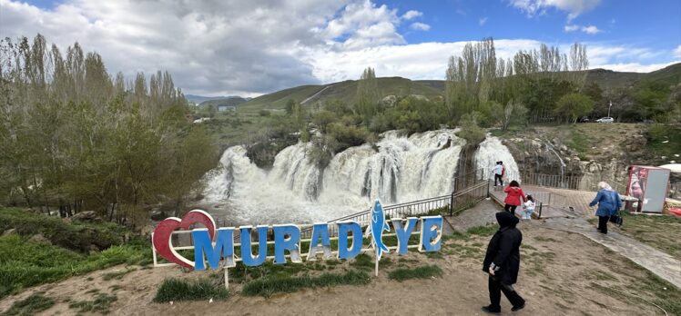 Muradiye Şelalesi yağışların etkisiyle daha coşkulu akmaya başladı