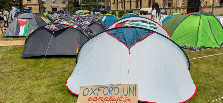 Oxford Üniversitesi'nde Filistin'e destek eylemi 5. gününde devam ediyor