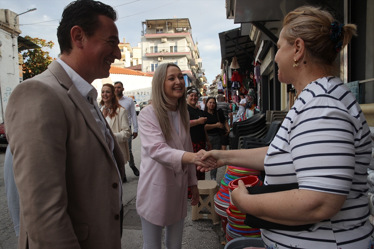 Batı Trakya'daki DEB Partisinin başkanı Asafoğlu esnaf ziyareti yaptı