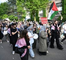 Belçika'da üniversite öğrencilerinden Filistin'e destek gösterisi