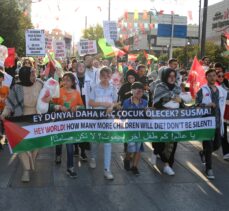 Gaziantep'te İsrail'in Filistin'e yönelik saldırıları protesto edildi