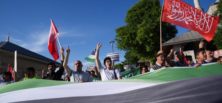 İsrail'in Gazze'ye yönelik saldırıları Üsküdar'da protesto edildi