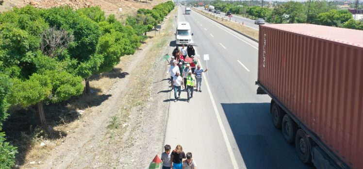 Kahramanmaraş'ta Gazze'ye destek için düzenlenen 40 kilometrelik yürüyüş sona erdi