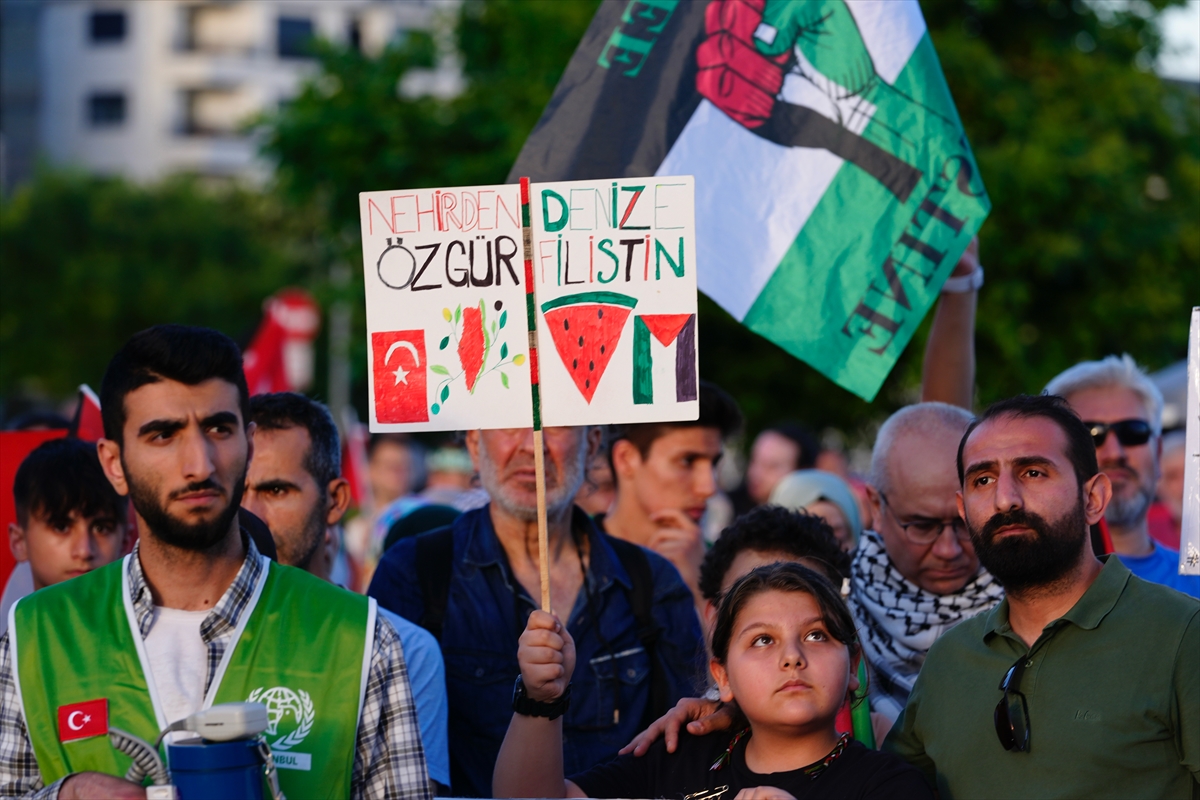 Pendik’te Filistin'e destek yürüyüşü