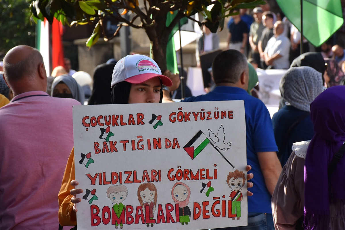 Trabzon'da Filistin'e destek yürüyüşü yapıldı