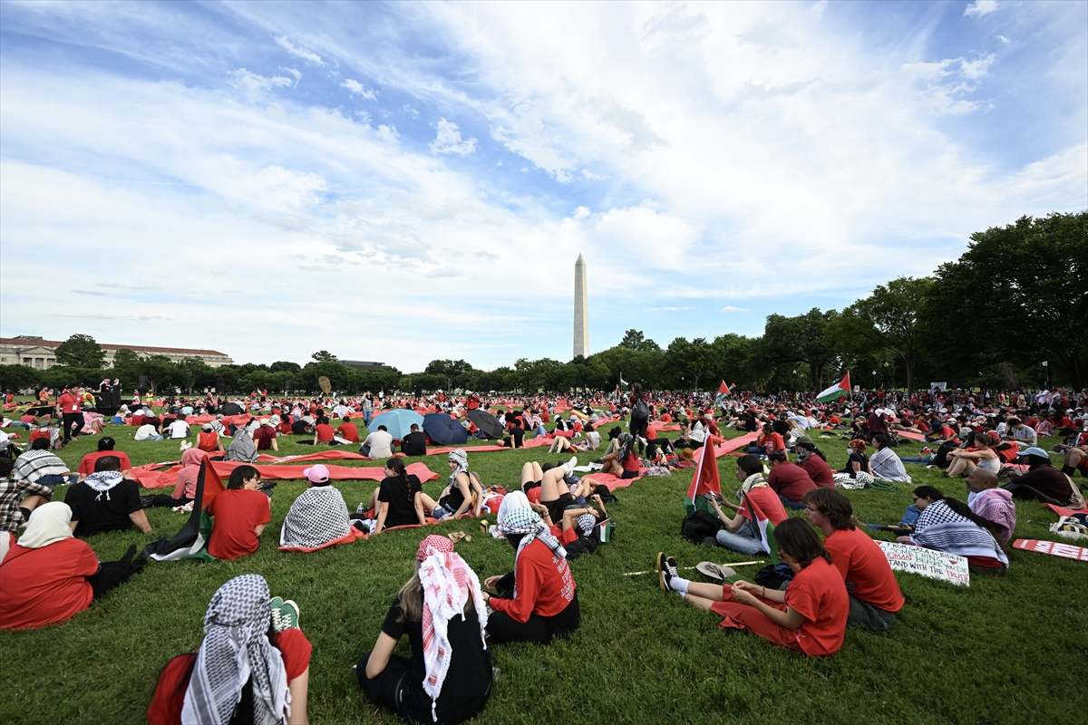 Washington'da binlerce göstericiden Biden'a Gazze konusunda “kırmızı çizgi” uyarısı