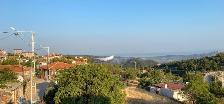 Çanakkale'nin Ayvacık ilçesinde çıkan orman yangınına müdahale ediliyor