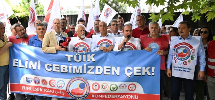 DİSK'ten TÜİK önünde “enflasyon rakamları” protestosu