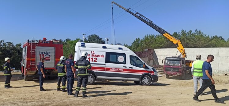 Kocaeli'de vincin elektrik teline temas etmesi sonucu 2 işçi yaralandı