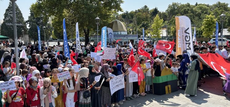 Konya'da çocuklar Gazze'ye destek için toplandı