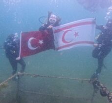 Marmara Denizi'nde Kıbrıs Barış Harekatı'nın 50. yıl dönümünde KKTC bayrağı açtılar