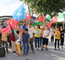 Niğde'de çocuklar, İsrail'in Filistin'e yönelik saldırılarını protesto etti