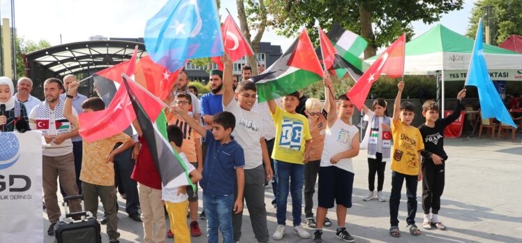 Niğde'de çocuklar, İsrail'in Filistin'e yönelik saldırılarını protesto etti