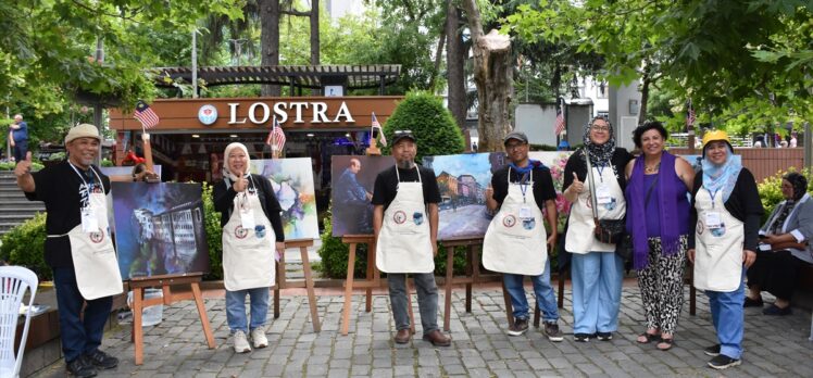 Trabzon'da bir araya gelen 14 ülkenin sanatçıları barışın resmini yaptı