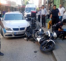 Isparta'da motosikletle otomobilin çarpıştığı kaza güvenlik kamerasına yansıdı