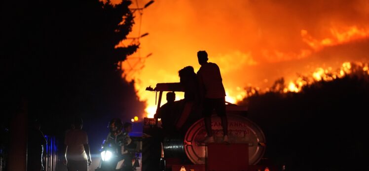 İzmir'in Urla ilçesinde makilik alanda yangın çıktı