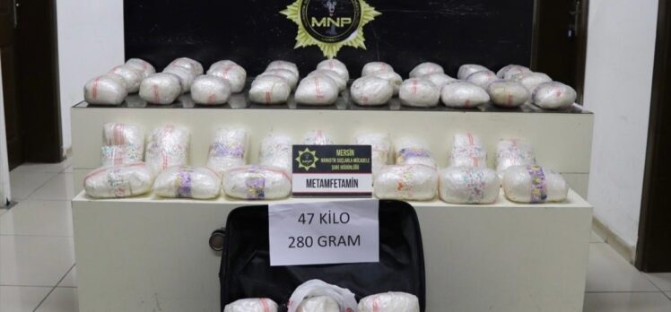 Mersin'de 47 kilo 280 gram sentetik uyuşturucu ele geçirildi