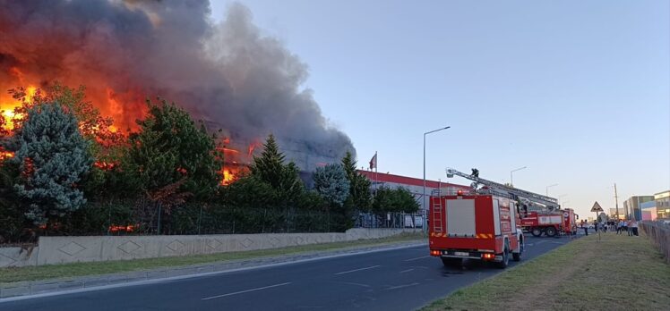 Tekirdağ'da fabrikada çıkan yangına müdahale ediliyor