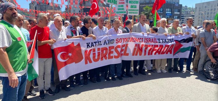 Zonguldak'ta Hamas lideri Heniyye ve Gazze için yürüyüş düzenlendi