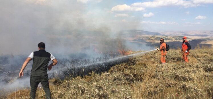 Bingöl'de merada çıkan yangın ormanlık alana sıçramadan söndürüldü