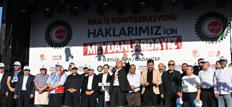 HAK-İŞ Genel Başkanı Arslan, Gaziantep'te “Halklarımız İçin Meydanlardayız” mitinginde konuştu: