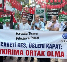 Karabük'te İsrail'in Filistin'e yönelik saldırıları protesto edildi