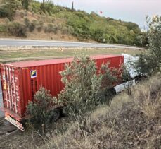 Kocaeli'de yoldan çıkan tırın sürücüsü yaralandı