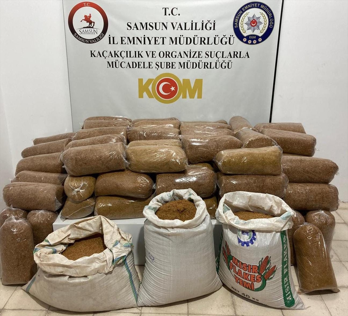 Samsun'da 435 kilogram kaçak tütün ele geçirildi