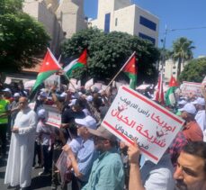 Ürdün'de, İsrail'in Gazze'ye yönelik saldırıları ve ABD'nin sergilediği tutum protesto edildi