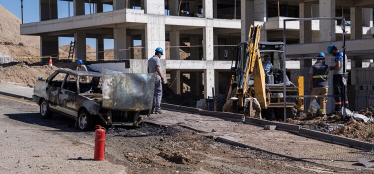 Ankara'da inşaat sahasında alev alan doğal gaz kaçağı söndürüldü